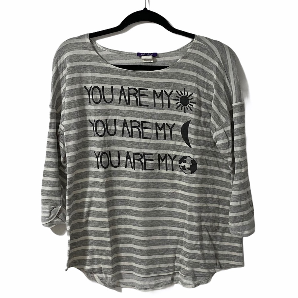 Grey & White Striped Graphic Maternity T-Shirt